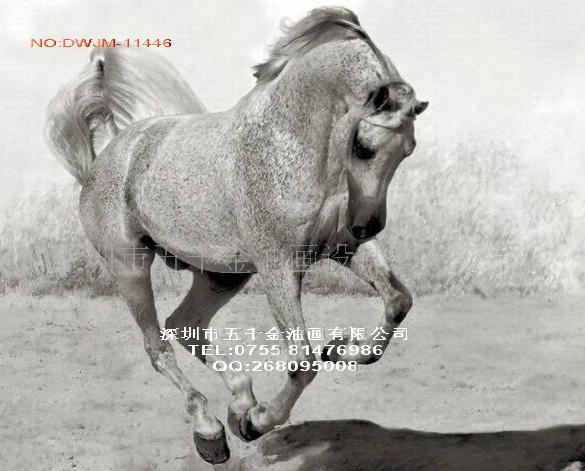 骏马奔腾 纯手绘油画 手绘动物油画 八骏图油画